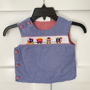 Train Smocked Top fits like 9/12m‎ EUC